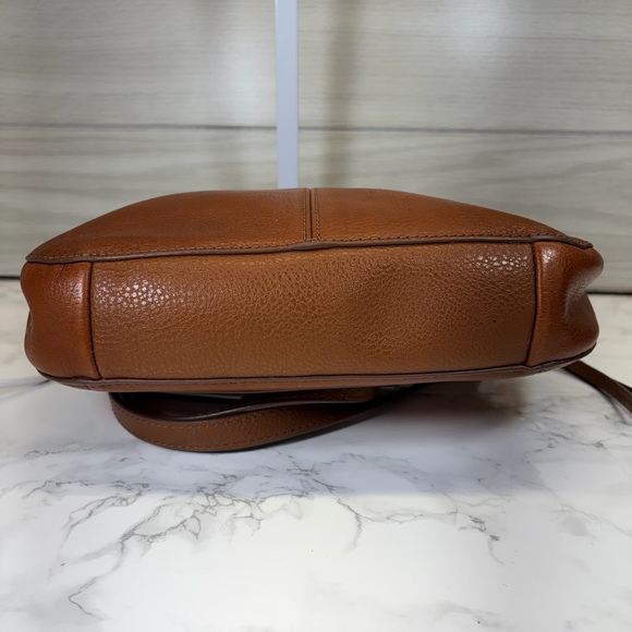 Fossil Tan Leather Crossbody Bag with Floral Charm - Picture 3 of 6